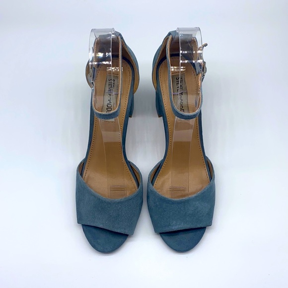 Steve Madden Shoes - Steve Madden - Mirna Light Blue Suede Block Heel Sandal Size 7